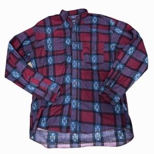 Wrangler Western Plaid Shirt - Red and Blue
